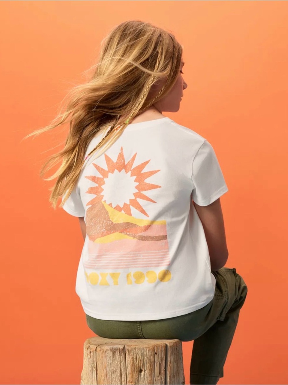 Roxy Girls Sun Summer Themed Boyfriend Graphic Tee XL/14